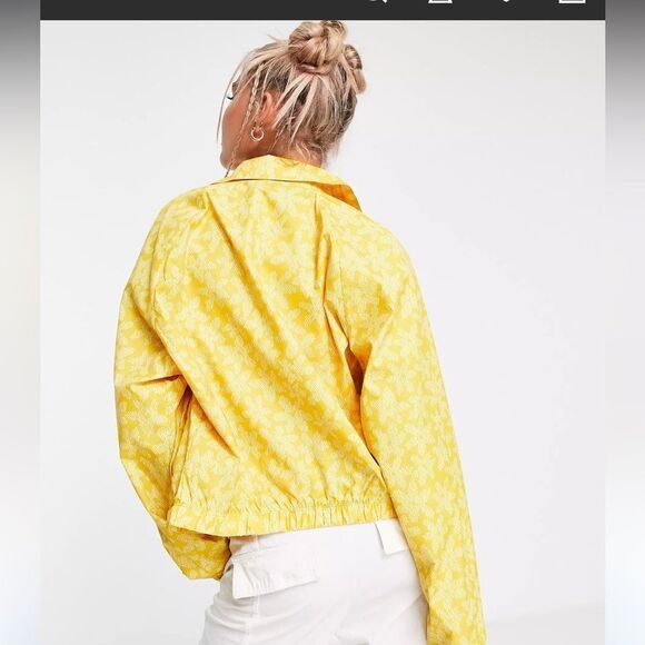 NWT Nike Sport Daisy woven full-zip floral print jacket in mustard - Picture 5 of 8